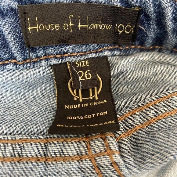 House of Harlow 1960 High Rise Mom Midi Jean Shorts Women Size 26 New‎ - Picture 10 of 13